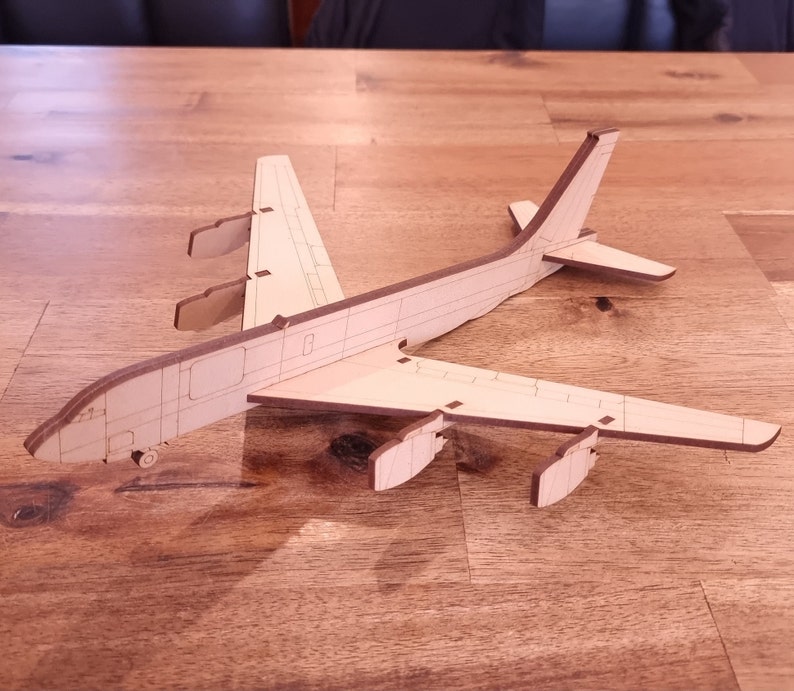 KC135 JET laser cut plane dxf ai svg digital files for laser cutting model aircraft hobby vector laser cut wooden airplane zdjęcie 1