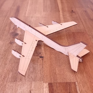 KC135 JET laser cut plane dxf ai svg digital files for laser cutting model aircraft hobby vector laser cut wooden airplane zdjęcie 2