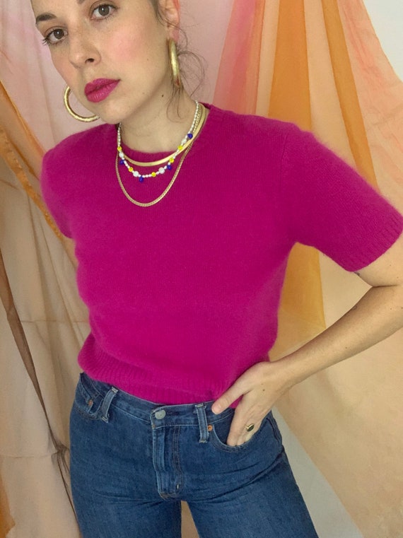Vintage Hot Pink Angora Sweater