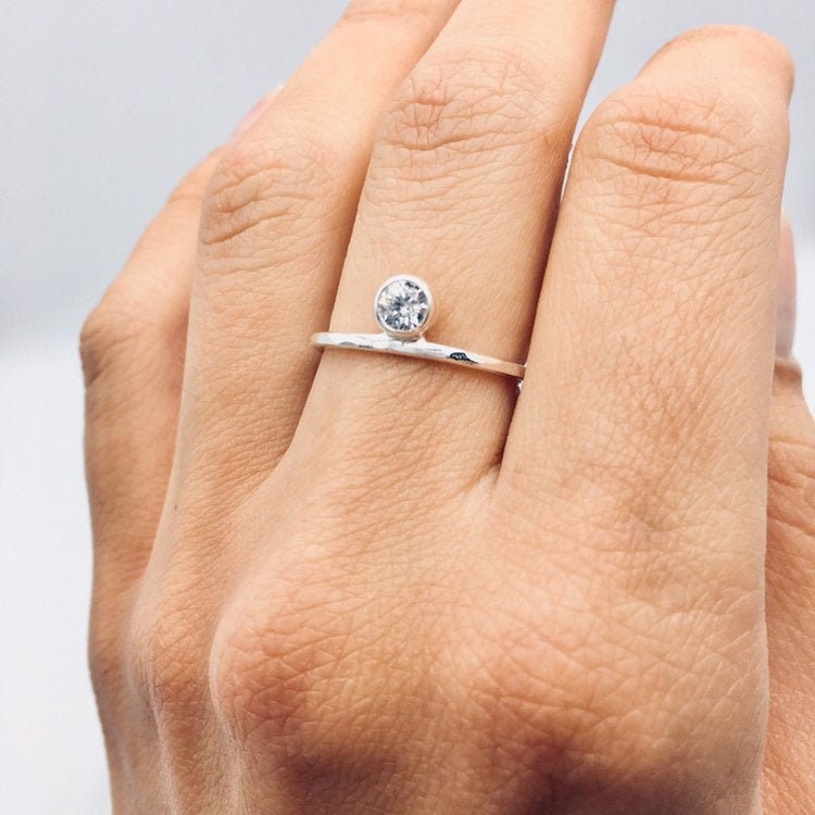 Aesthetic Rings Dainty Promise Ring Stacking Rings | Etsy