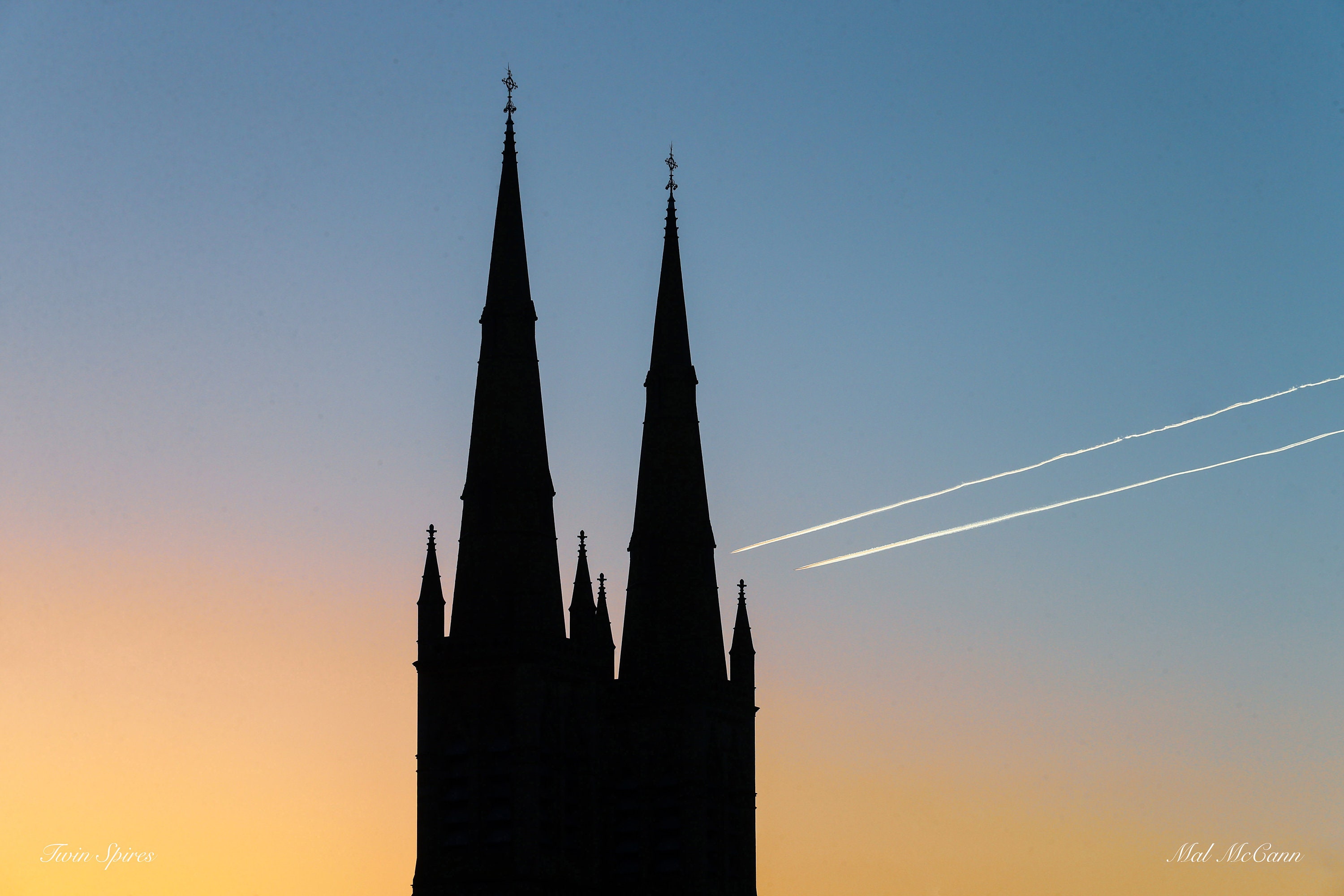 TWIN SPIRES Saint Peter's Cathedral, Belfast Ireland. the Twin Spires