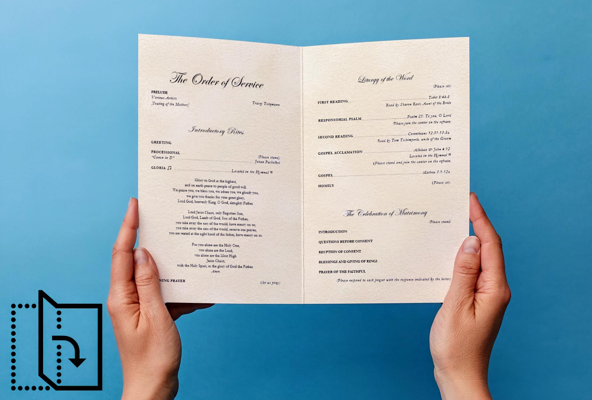 Catholic Ceremony Program With Mass Template PDF - Etsy