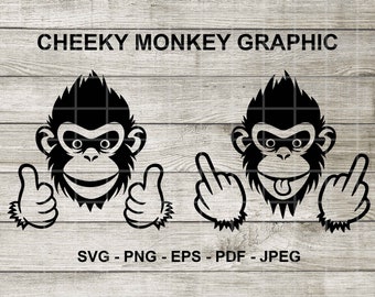 Cute Cartoon Monkey Graphics, SVG, Cricut, Clipart, Vinyl Cutter Graphic.