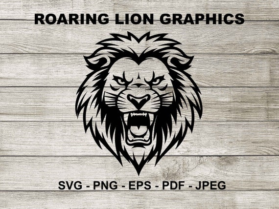 Roaring Lion, Big Cat, SVG, PNG, EPS, Cricut. Plotter. Vinyl Cutter Graphic.