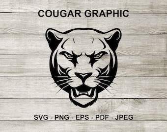 Cougar, Puma, Mountain Lion, Big Cat, SVG, PNG, EPS, Cricut. Plotter. Vinyl Cutter Graphic.