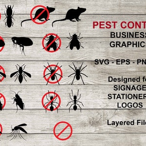 Pest Control, Vermin, Exterminator, SVG, PNG, EPS, Cricut. Plotter. Vinyl Cutter Graphic.
