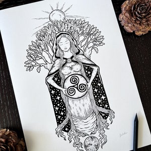 Danu Goddess print | Irish goddess print | Goddess art print