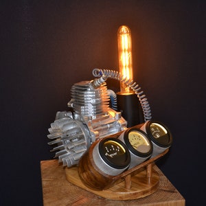 Desk lamp, steampunk lamp, handmade lamp. gift for him, gift for her, garage lamp, office lamp, steampunk style