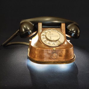 LED lamp made of vintage telephone, gift for him, gift for her, desk lamp, LED lamp, child lamp, vintage telephone lamp, night lamp