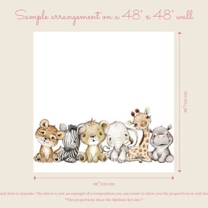 Baby Giraffe Lion Elephant Wall Sticker | Jungle Animal Nursery Decor ...