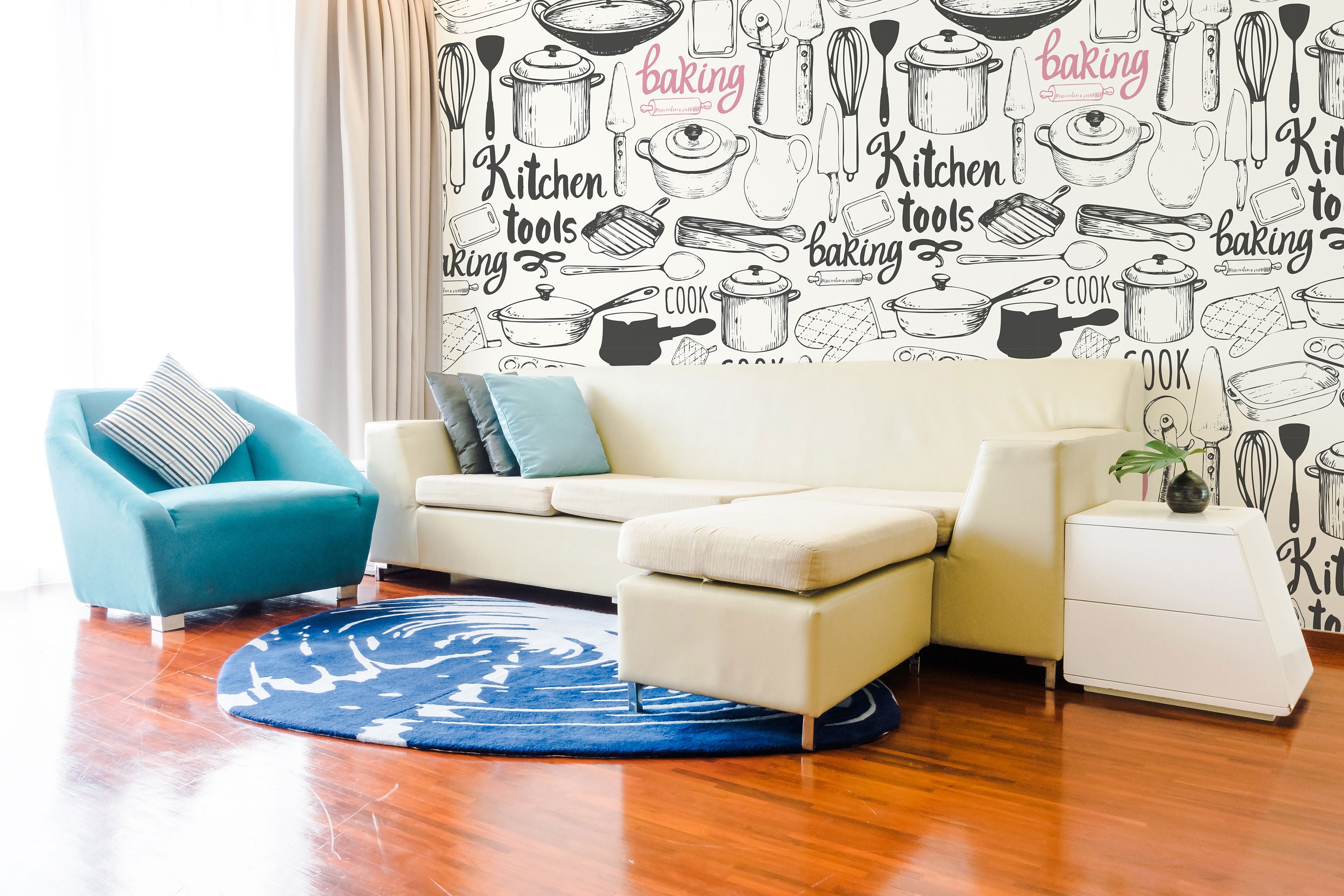 Kitchen Set Removable Wallpaper Selfadhesive Temporary Etsy