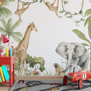 Carta da parati con animali forestali ad acquerello, Carta da parati, Peel and Stick, Autoadesivo, Rivestimento murale by Bella Stampa Studio