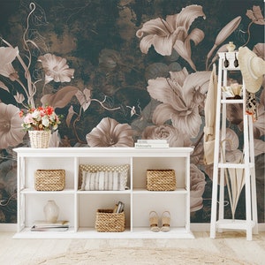 Beautiful Flowers  Wallpaper, Wall Mural, Peel and Stick, Self Adhesive, Wall Covering by Bella Stampa Studio