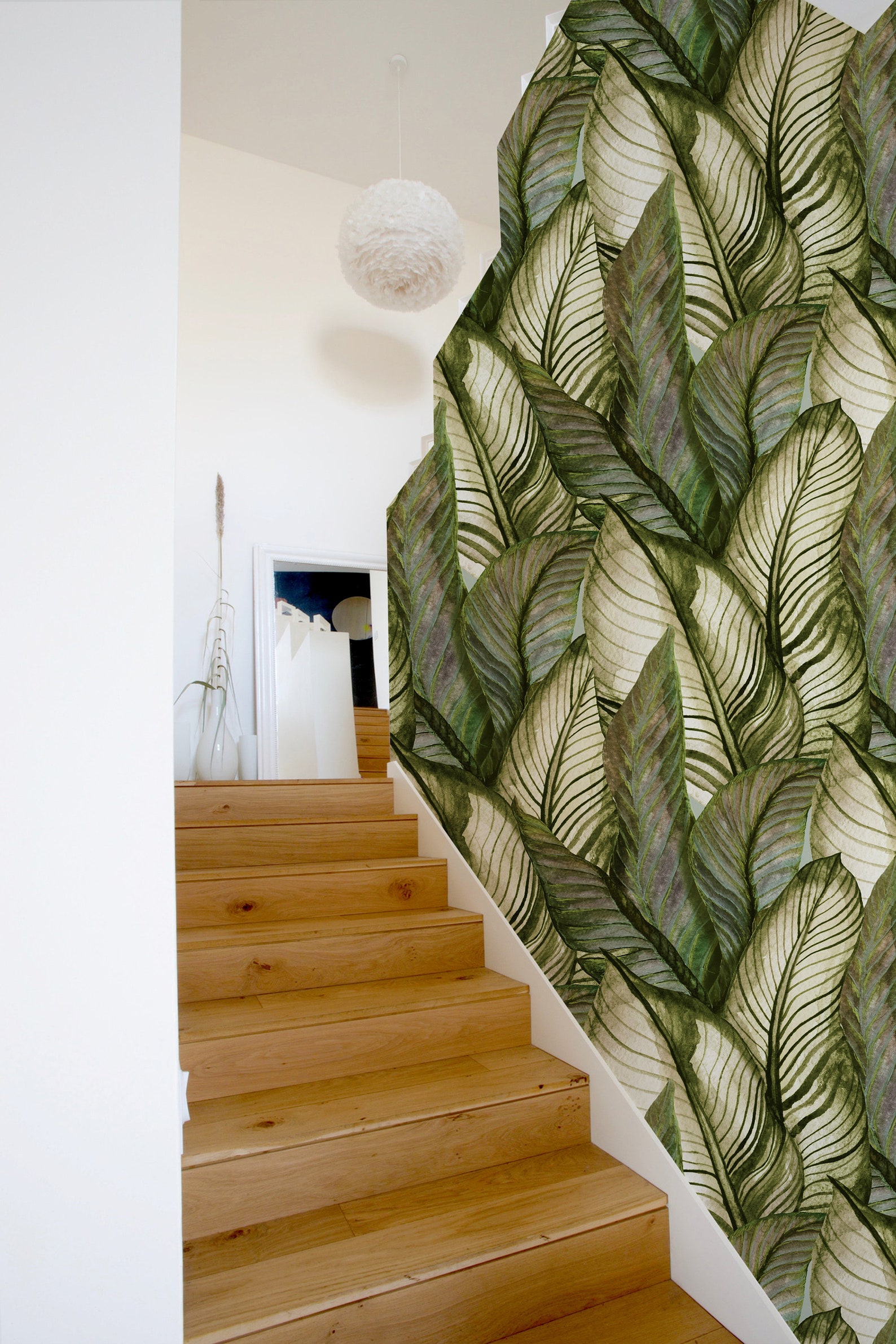 Green Leaf Removable Wallpaper Selfadhesive Temporary Etsy