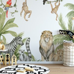 Carta da parati Jungle Safari Carta da parati, Carta da parati, Peel and Stick, Autoadesivo, Rivestimento murale by Bella Stampa Studio