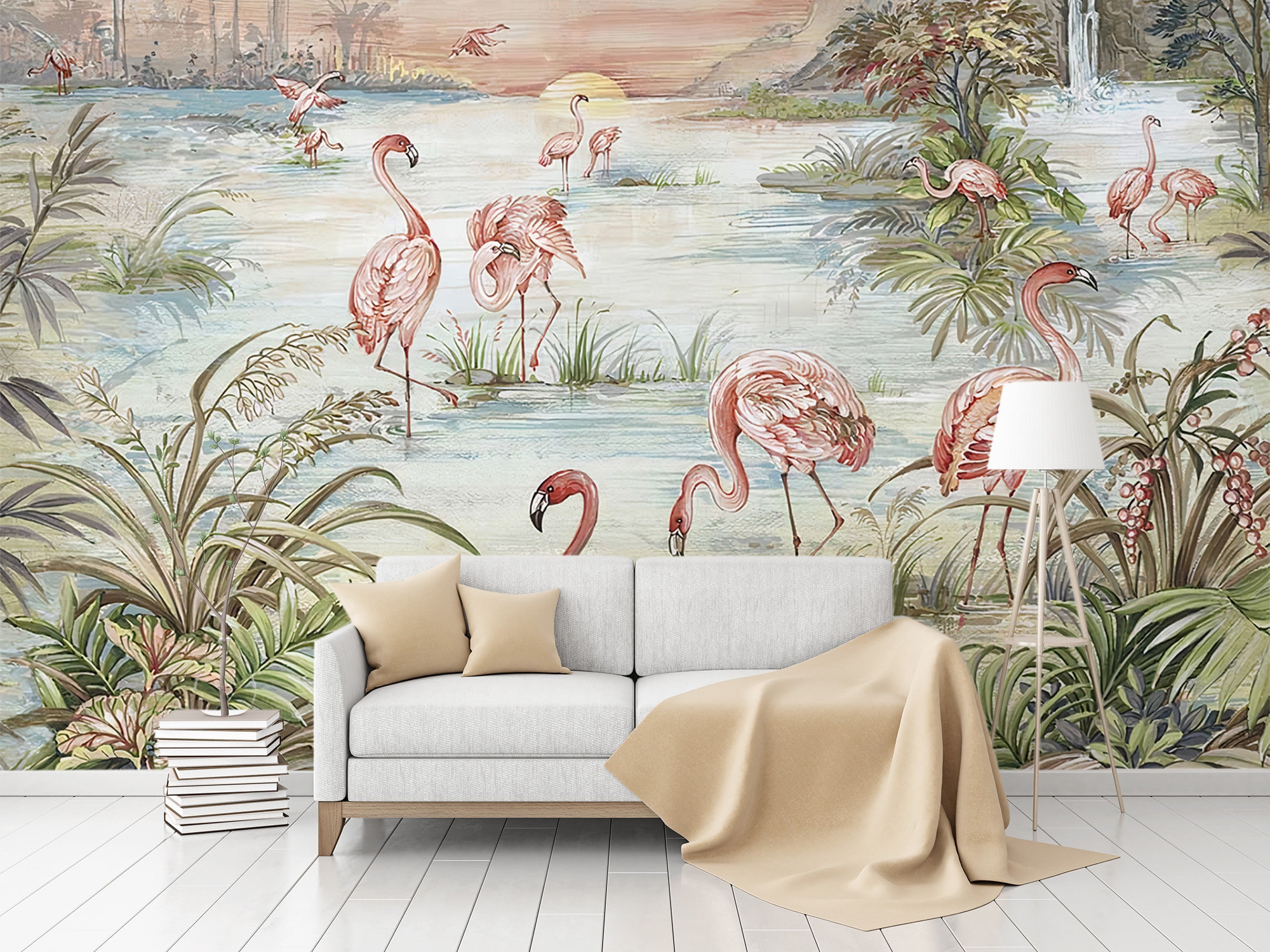 Buy Tropical Pink Flamingo  Monstera Leafs Pattern NonPVC SelfAdhesive  Peel  Stick Vinyl Wallpaper Roll Online in India at Best Price  Modern  WallPaper  Wall Arts  Home Decor 