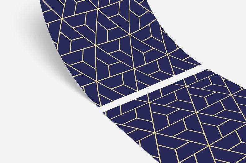Navy Geometric Removable Wallpaper Selfadhesive Etsy