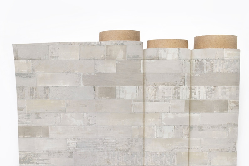 Whitewash houten plank behangmuurschildering: Peel and Stick wandbekleding afbeelding 6