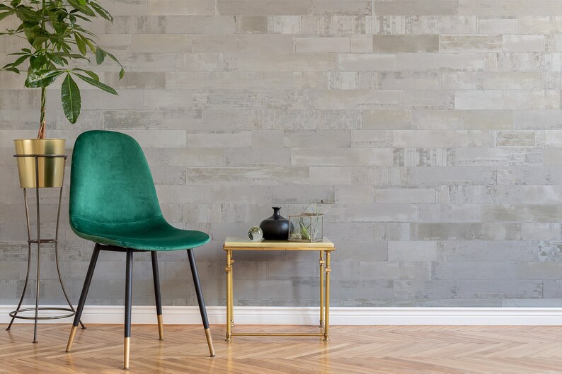 Whitewash houten plank behangmuurschildering: Peel and Stick wandbekleding afbeelding 3
