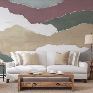 Mountains Wallpaper Mural Wallpaper, Wall Mural, Peel and Stick, Self Adhesive, Wall Covering by Bella Stampa Studio