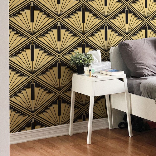 Art Deco Vintage Removable Wallpaper Selfadhesive Etsy