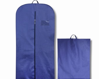 Funda protectora para vestido azul de 54 ", bolsas transpirables para abrigos con cremallera, a prueba de polillas y polvo, plegables, para viajes, almacenamiento de prendas