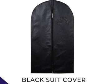 Black Foldable 40” Suit Cover Heavy Duty Suit Garment Clothes Carrier Dust Proof Cover Bags with Long Zipper for Wardrobe Storage and Travel