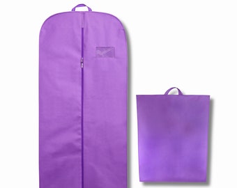 54" Purple Dress Cover Protection Breathable Suit Coat Bags with Zipper - Moth & Dust Proof Foldable Travel Friendly Clothes Garment Storage