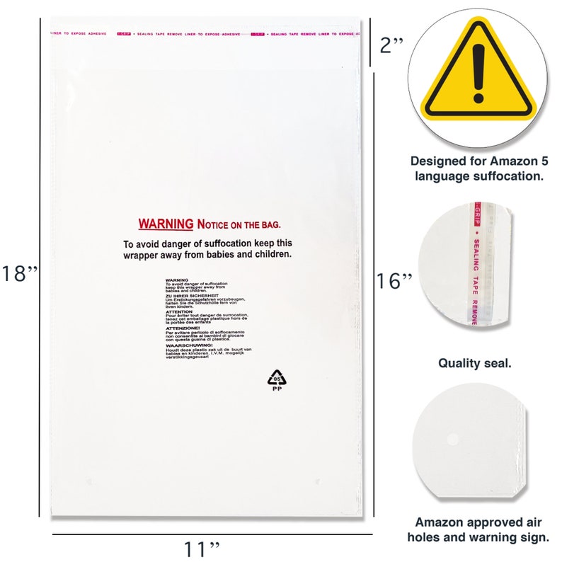 Clear Cellophane Garment Cello Bags Display Self Adhesive Peel Seal