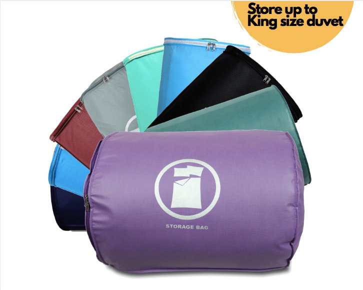 Zip Handle Single Duvet Storage Bag Double Size Breathable Bedding Laundry 