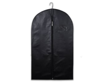 Funda de traje negra de 40 ", bolsa de ropa, fundas de almacenamiento con cremallera de viaje transpirables para ropa