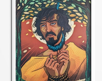 Sir Gawain (Green Knight) 11x17 Foil-stamped Poster