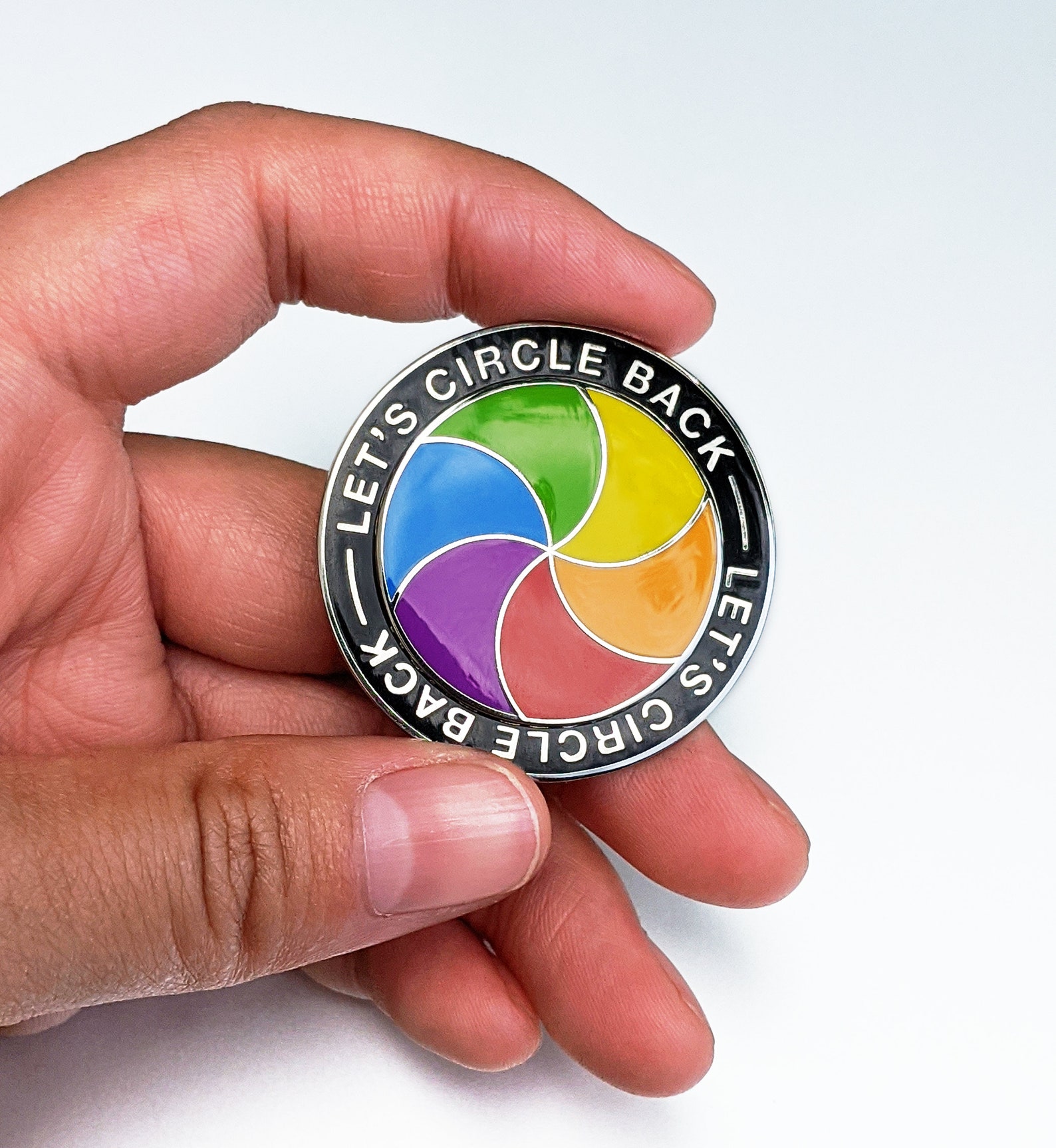 Let's Circle Back Spinning Enamel Pin Etsy