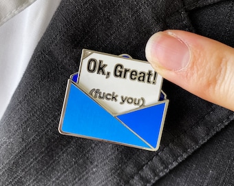 ok great / f*ck you | Sliding Enamel Pin