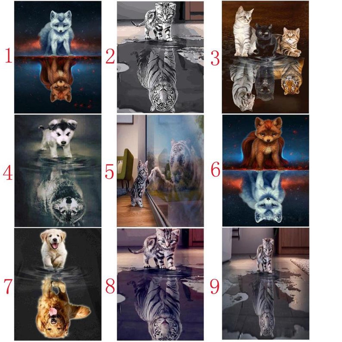 5D DIY Diamond Painting Kits Cat Animal Full Square/Round Etsy