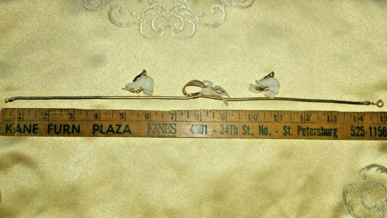 RARE Vintage Crystal Flower Necklace /& Earrings Set Made in Austria Demi Parure Lot of 2