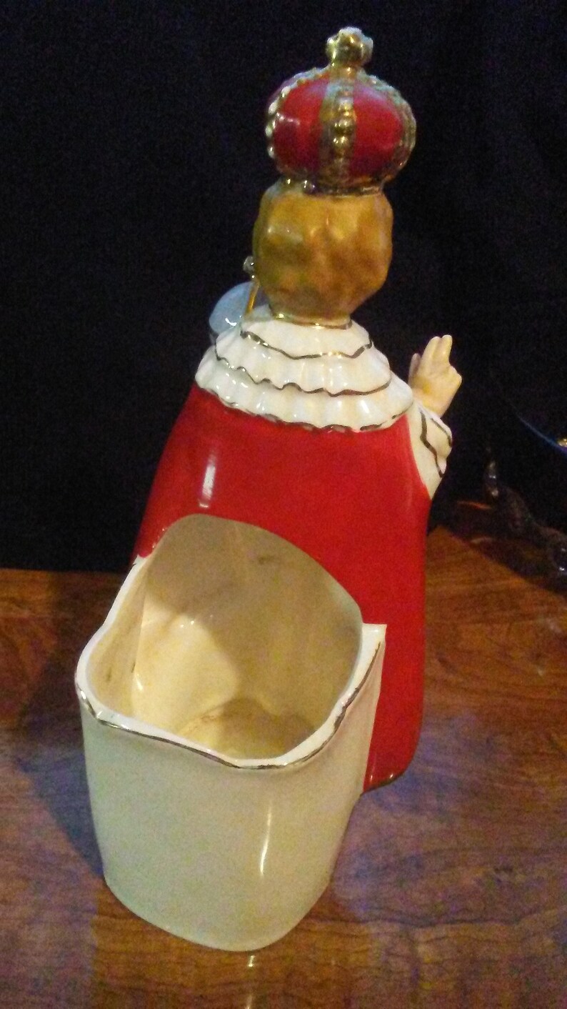 Old Vintage Religious Ceramic Saint Figurine Statue Rosary Holder 8 inches