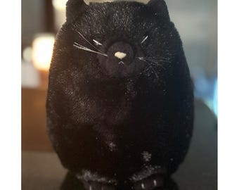 Dakin Artist Society Inc. Peluche de gato negro, excelente, vintage de 1982, Kawaii Goth