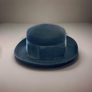 Vintage Arlin Navy Blue Wool Sheer Organza Bow Accent Mid Century Fashion Hat Arlin Wool Hat - Etsy main image 4