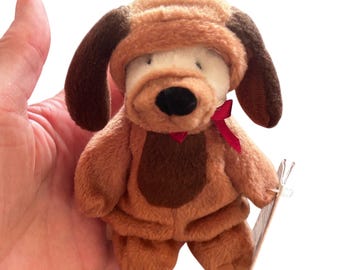 Vintage 90's Ganz Wee Bear Village Paws Plush Hound Dog Puppy Core NWT Old Stock