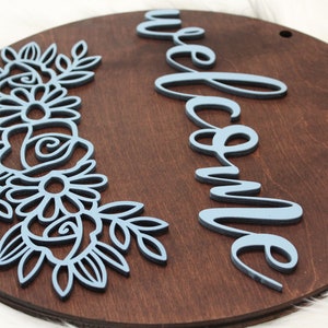 Welcome Wood Door Hanger | Welcome Front Door Sign |  Front Door Decor | Wreath | Door Hanger | Welcome Sign