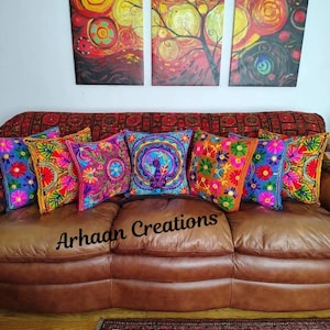 Mexican Pillow Cover / Embroidered Pillow Case / Colorful decorative pillow cover / colorful home decor / Mexican decor throw pillows
