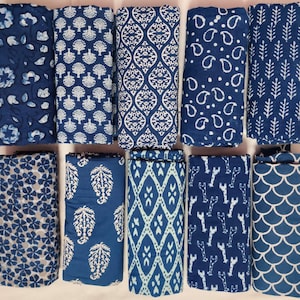 Set di 12 tovaglioli blu indaco, tovaglioli di cotone, tovaglioli da cucina, tovaglioli da tovaglia per matrimonio