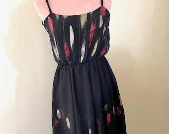 1980s Vintage Handkerchief Hem Cocktail Dress UK Petite 6-8
