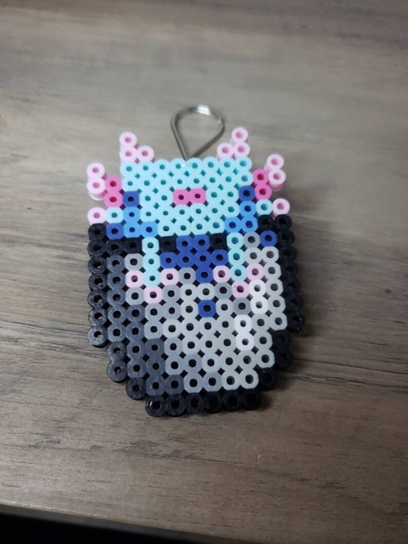 Minecraft Inspired Axolotl Bucket Perler Bead Keychains Etsy India