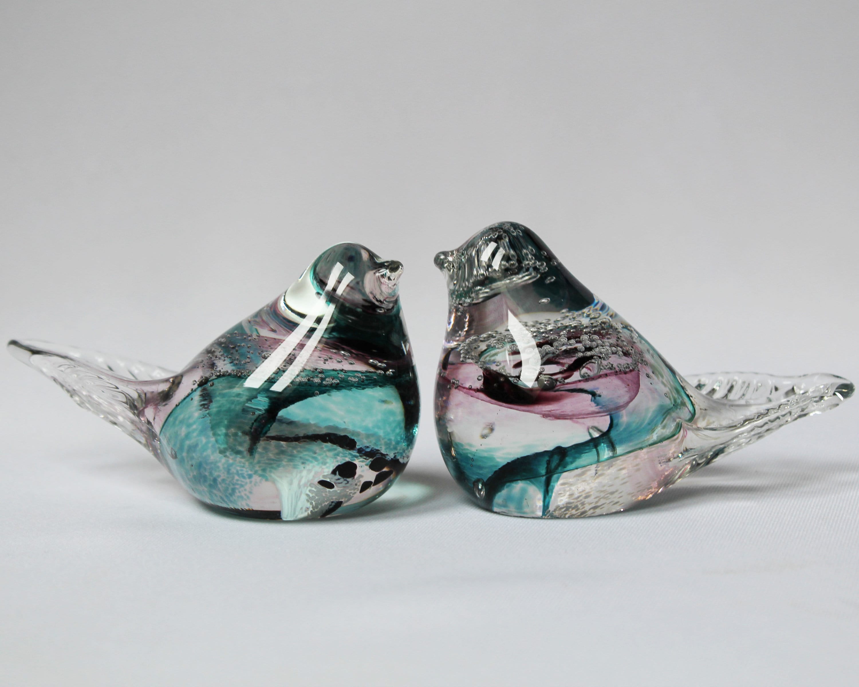 ガラス製の鳥　置物 ガラス製の鳥の置物一組 - Etsy 日本