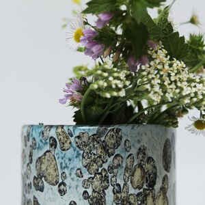 Bkown glass vase. Spotted vase. Exquisite small vase. Vase for flowers.