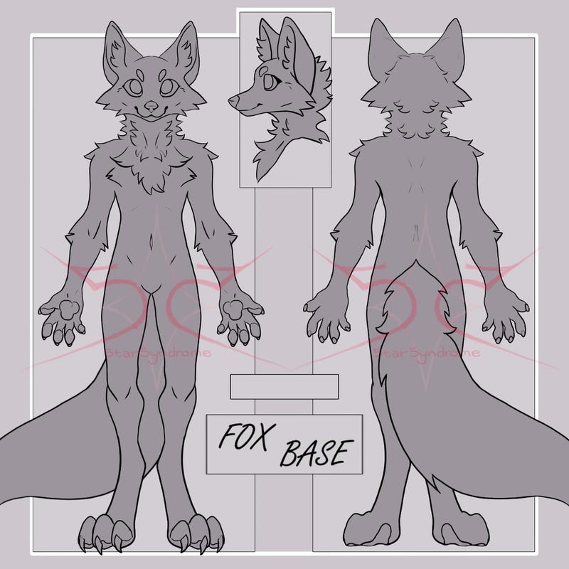 Fox Fursona Ref Sheet - Etsy