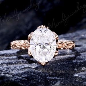 8*10mm Oval cut LAB Diamond Engagement Ring Moissanite half eternity Oval women Ring Claw prong Engagement Ring 3CT IGI Lab Grown Diamond