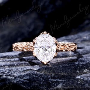 6*8mm Oval LAB Diamond Engagement Ring half eternity Oval Moissanite Ring Claw prong Engagement Ring women gift 1.1ct IGI  Lab Grown Diamond